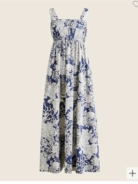 J Crew Collection Gathered Tank Midi Dress in Ratti Seashell Print 6